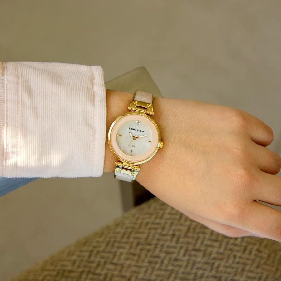 The Anne Klein Mother-of-Pearl & Diamond Watch