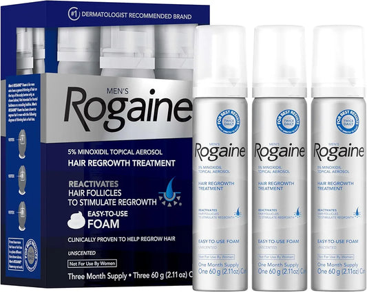 Rogaine 5% Minoxidil for Men Foam, Hair Loss Treatment  4 Month Supply