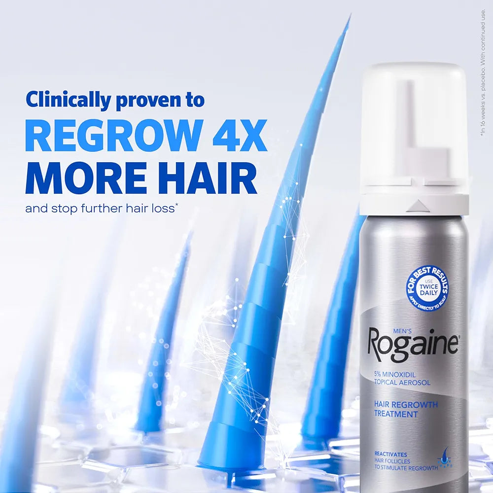 Rogaine 5% Minoxidil for Men Foam, Hair Loss Treatment  4 Month Supply