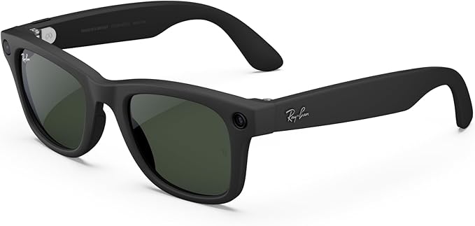 Ray-Ban Meta Wayfarer Matte Black smart glasses with transition clear to graphite green lenses