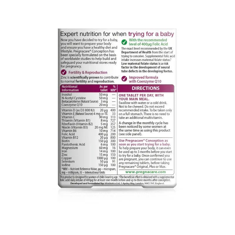 Vitabiotics Pregnacare Before Conception Tablets 30